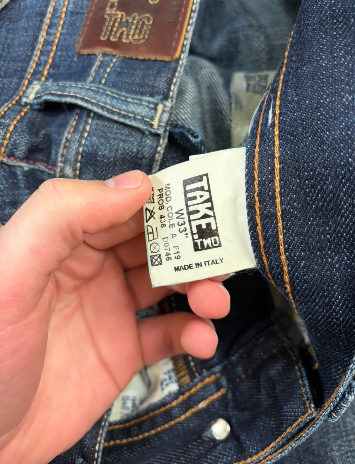Archive washed straight denim (L)