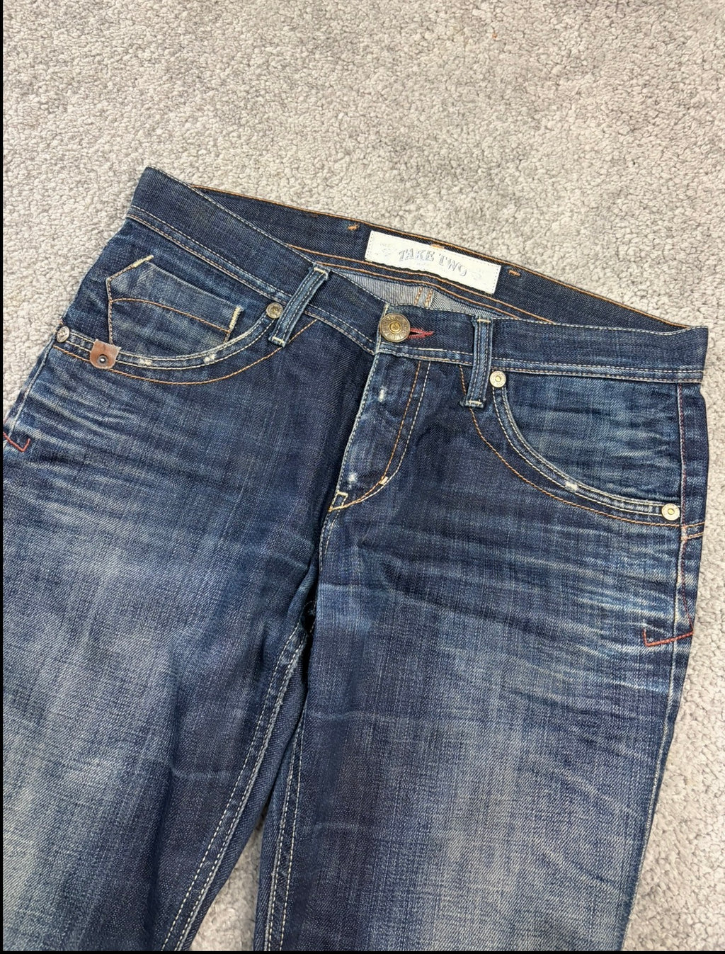 Archive washed straight denim (L)