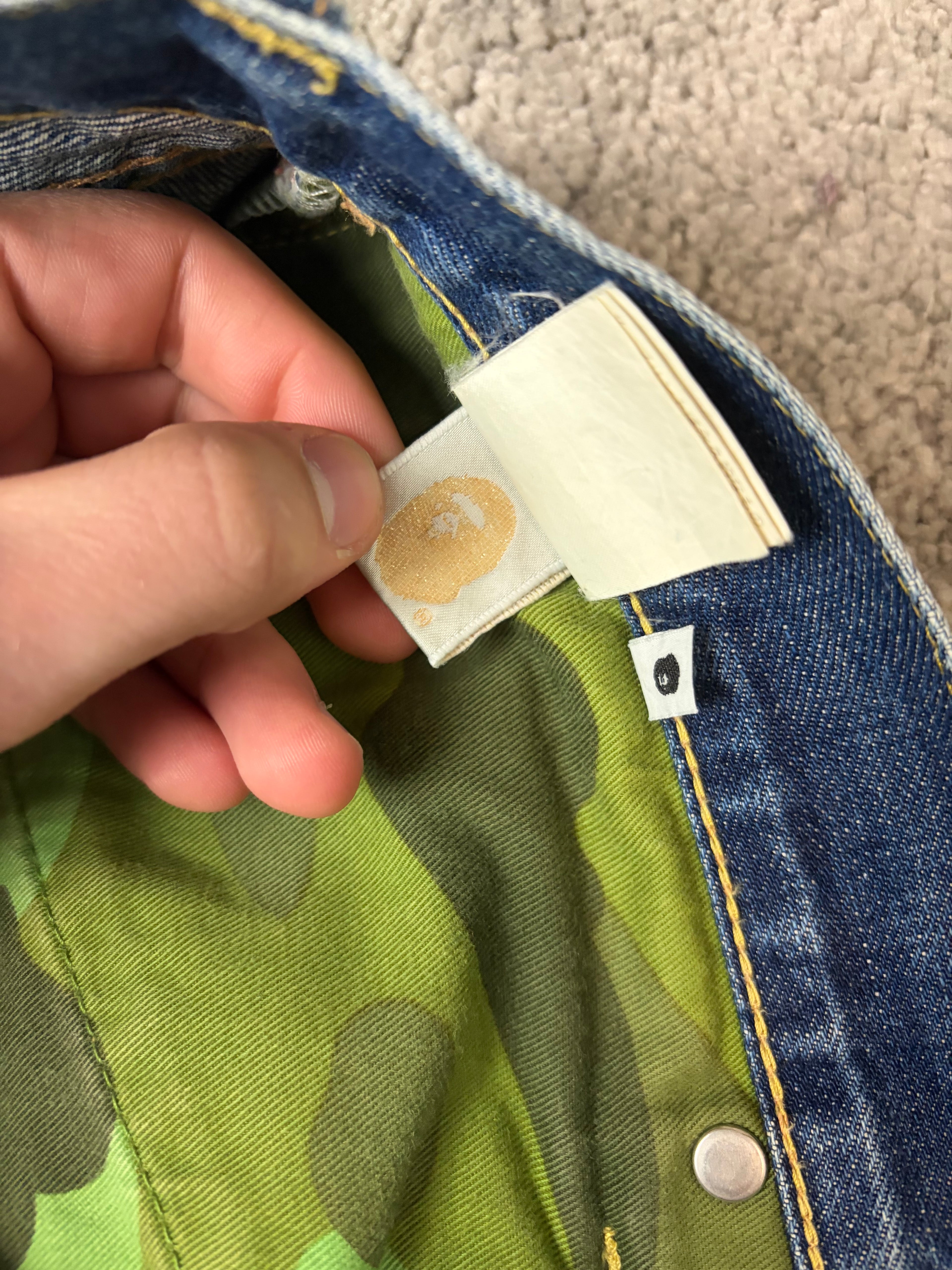 BAPE printed selvedge denim (M/L)