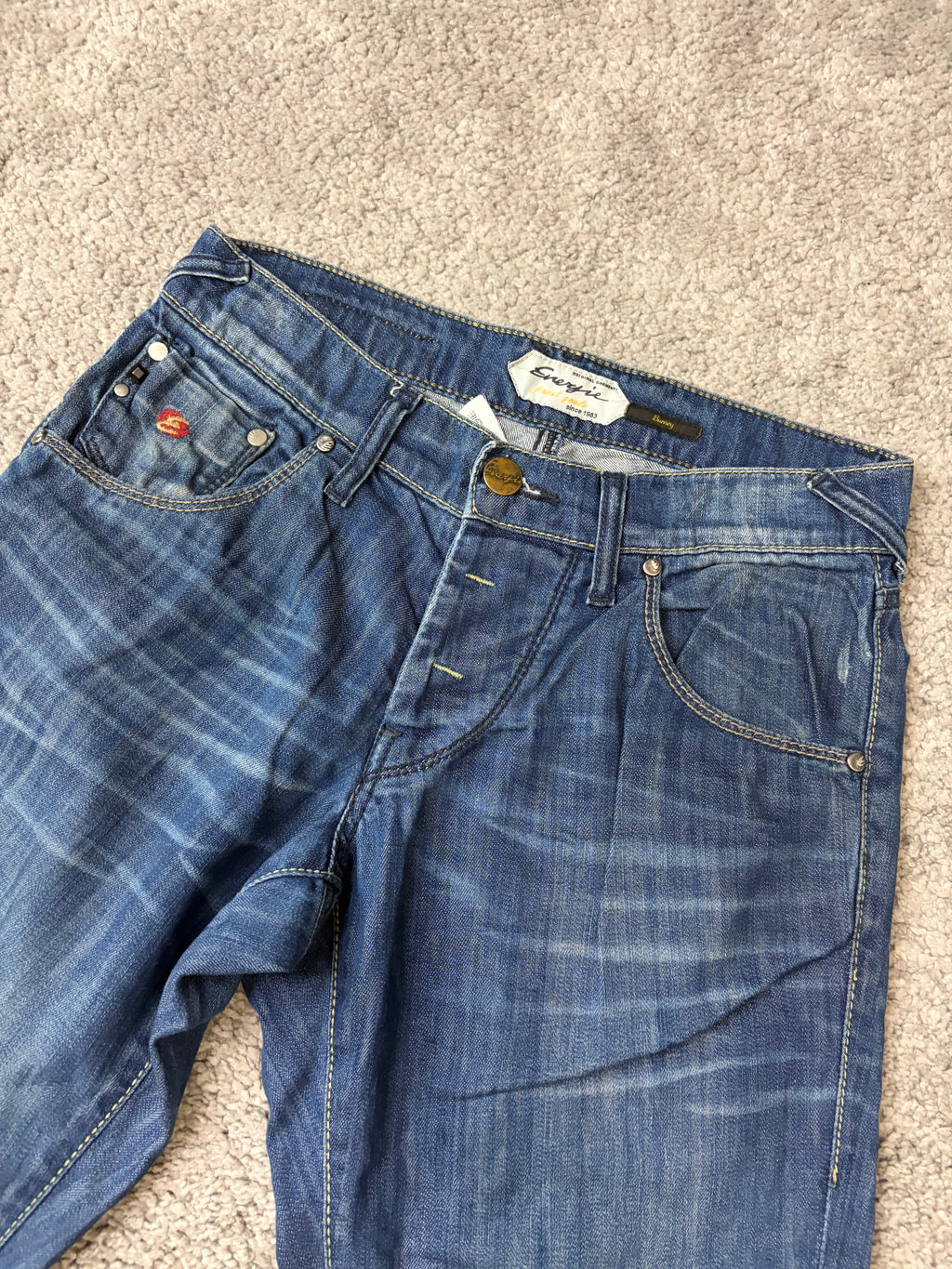 Archive washed straight denim (S/M)