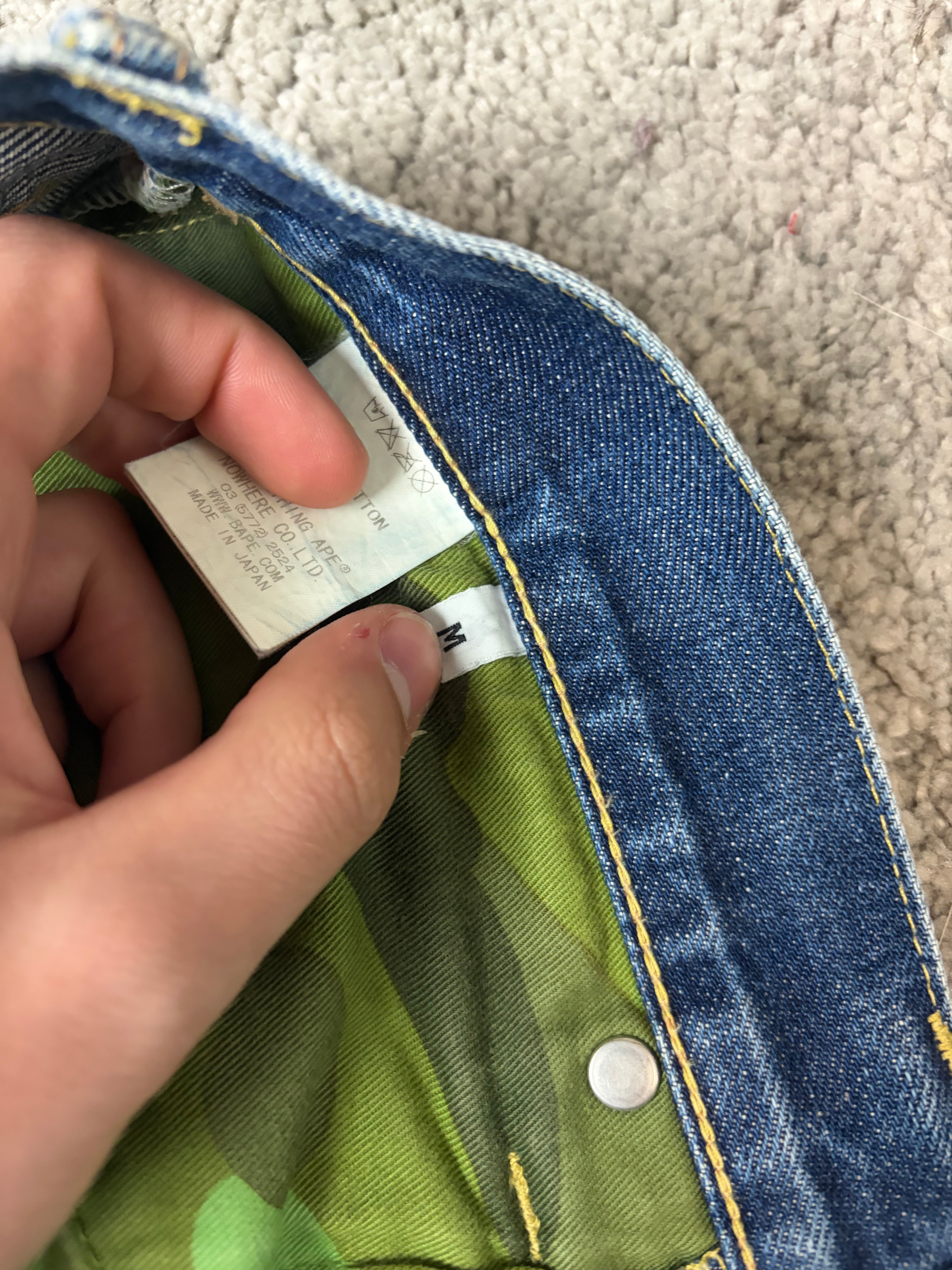 BAPE printed selvedge denim (M/L)