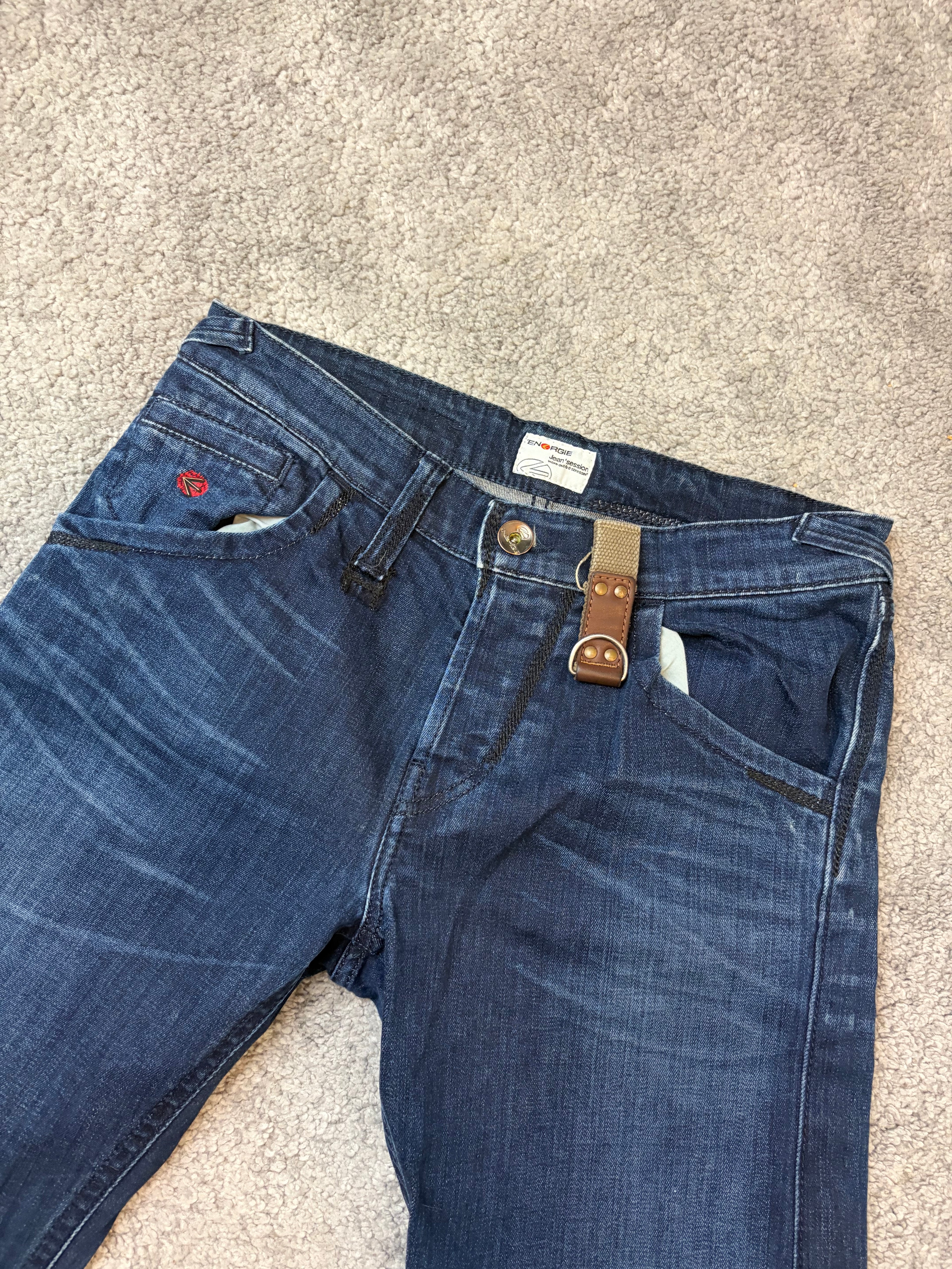 Washed straight denim (S)