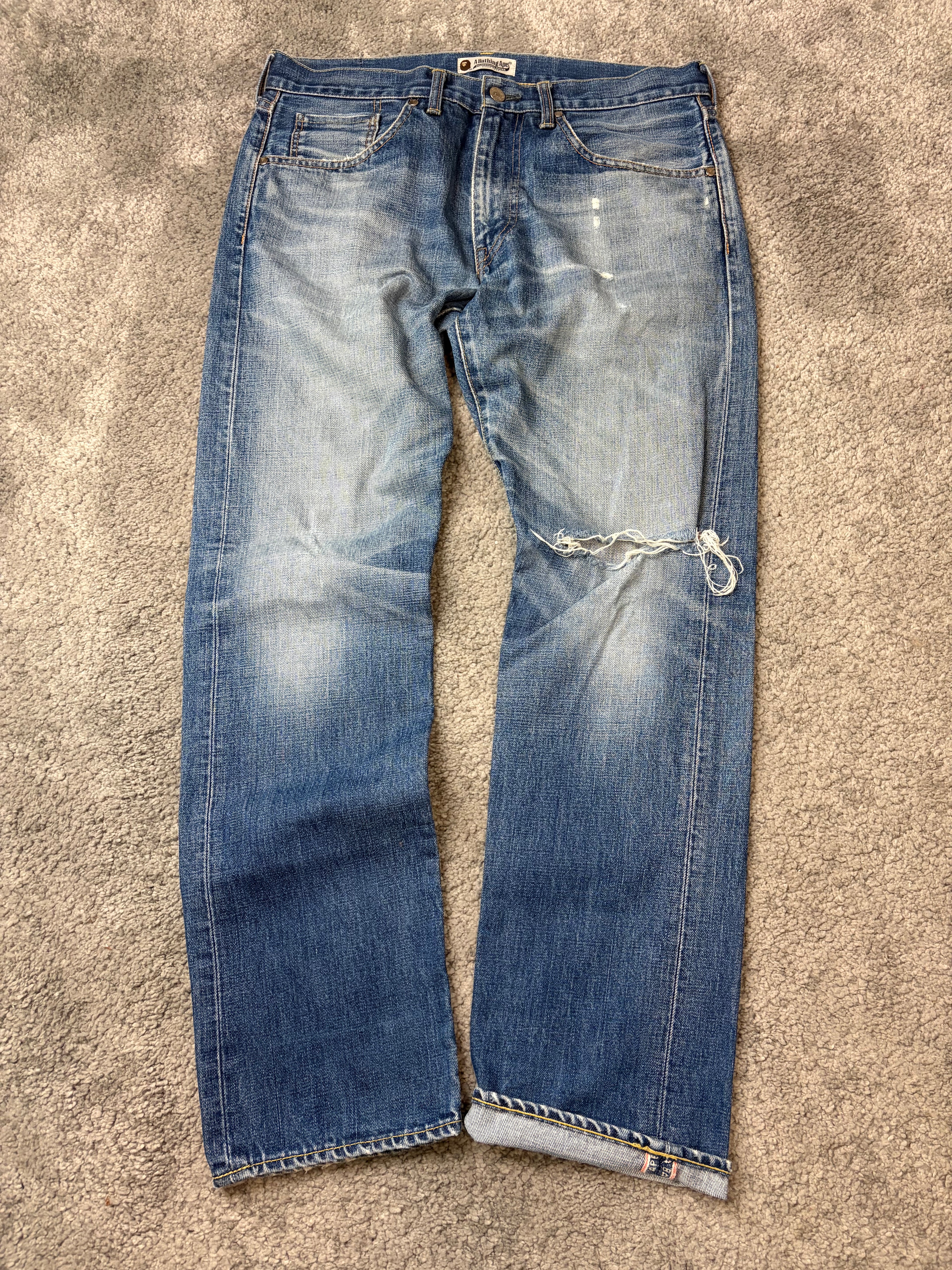 BAPE printed selvedge denim (M/L)