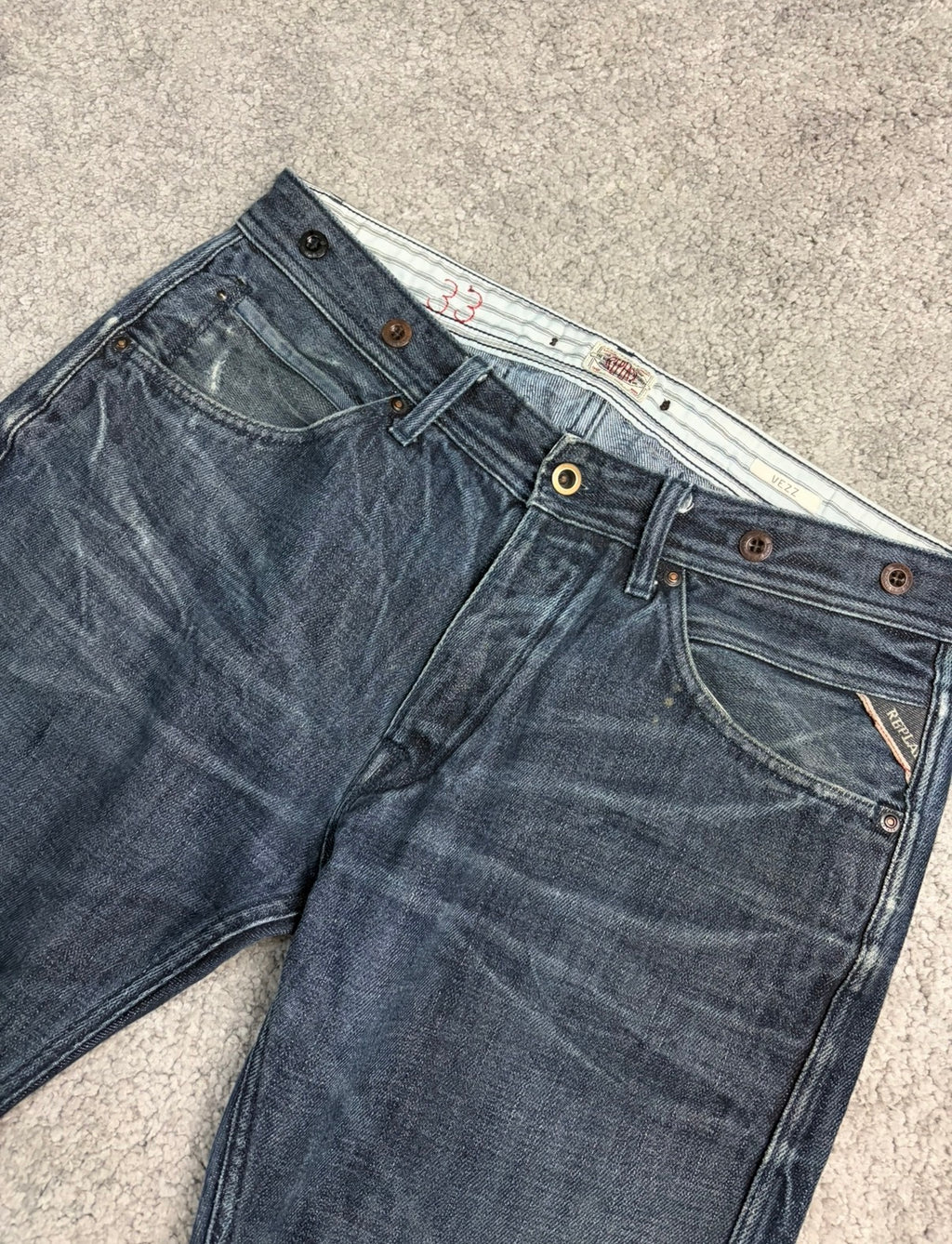 Washed archive baggy denim (L)