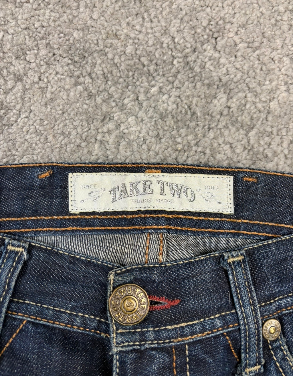 Archive washed straight denim (L)