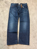 Washed straight denim (S)