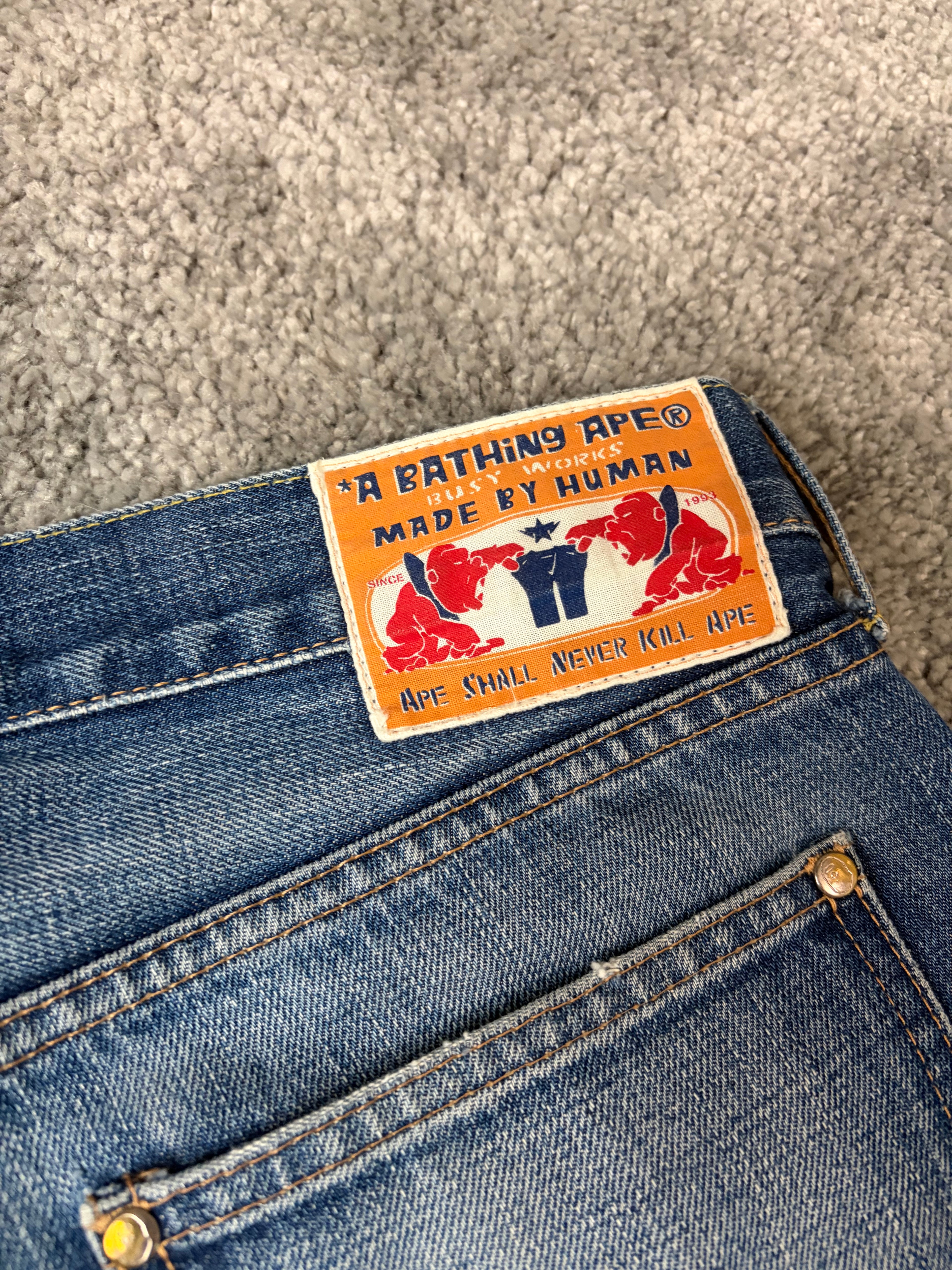 BAPE printed selvedge denim (M/L)
