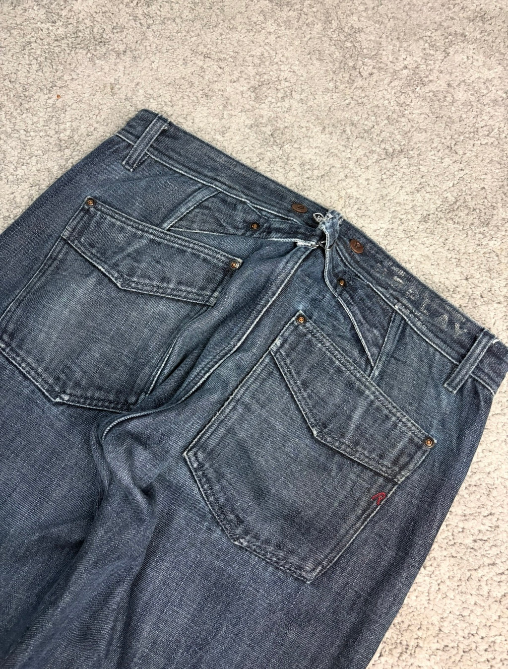 Washed archive baggy denim (L)