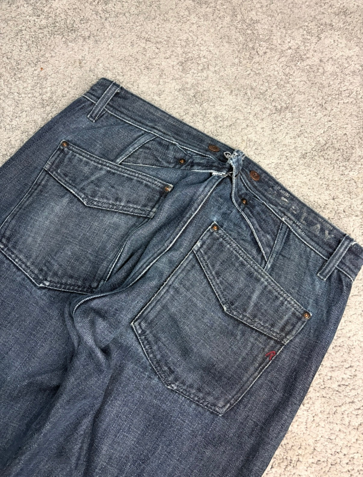 Washed archive baggy denim (L)