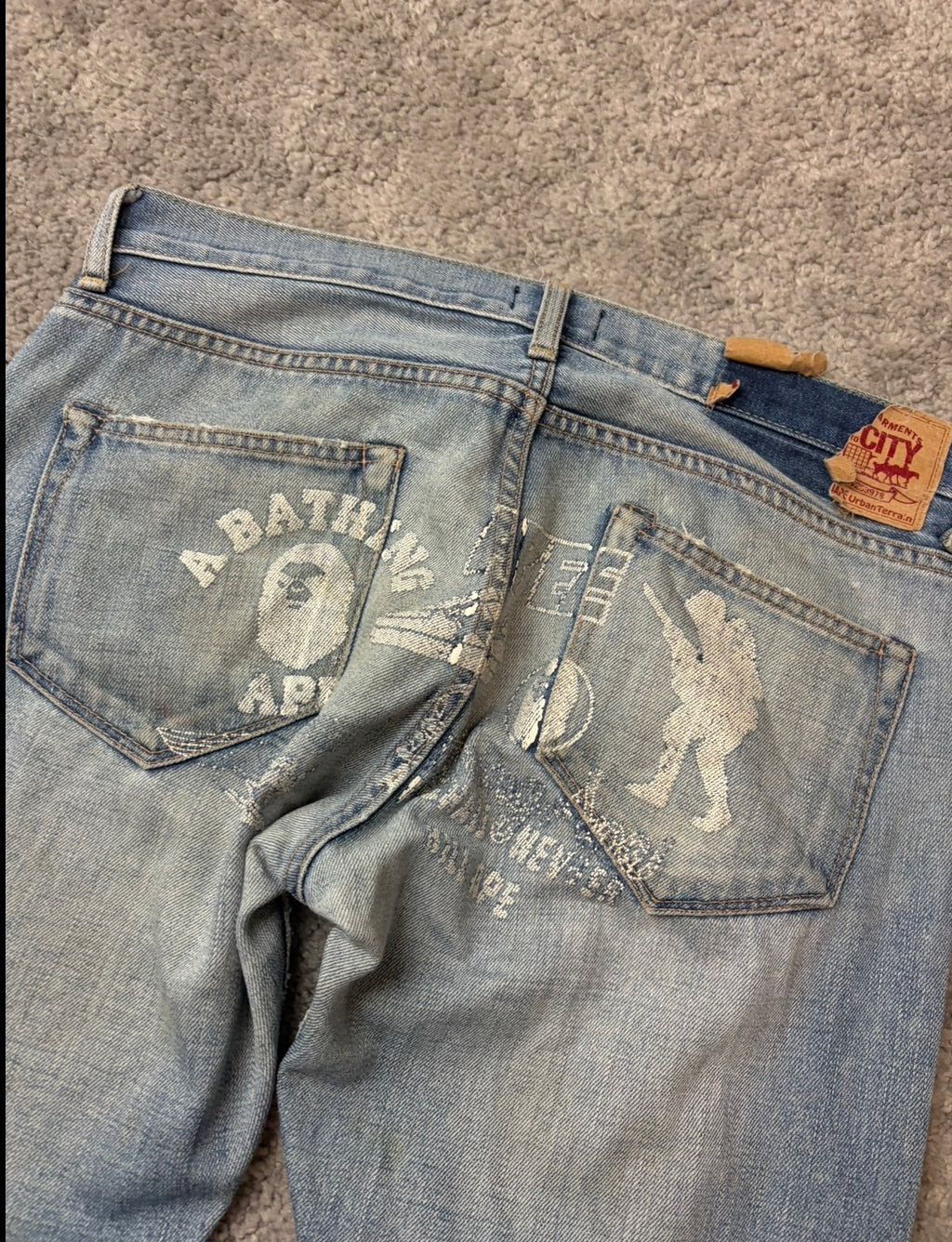 BAPE printed denim (S)