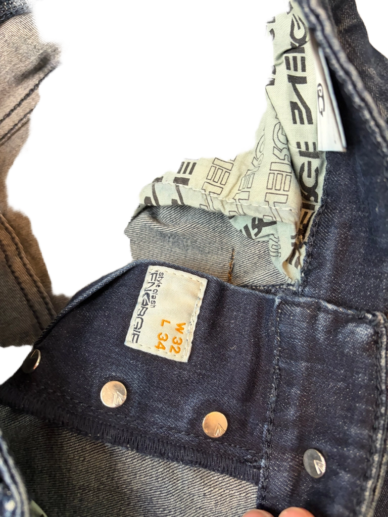 Washed straight denim (S)