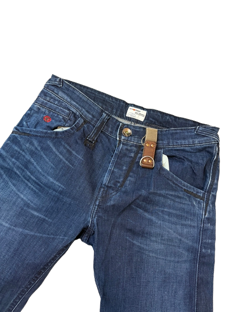 Washed straight denim (S)